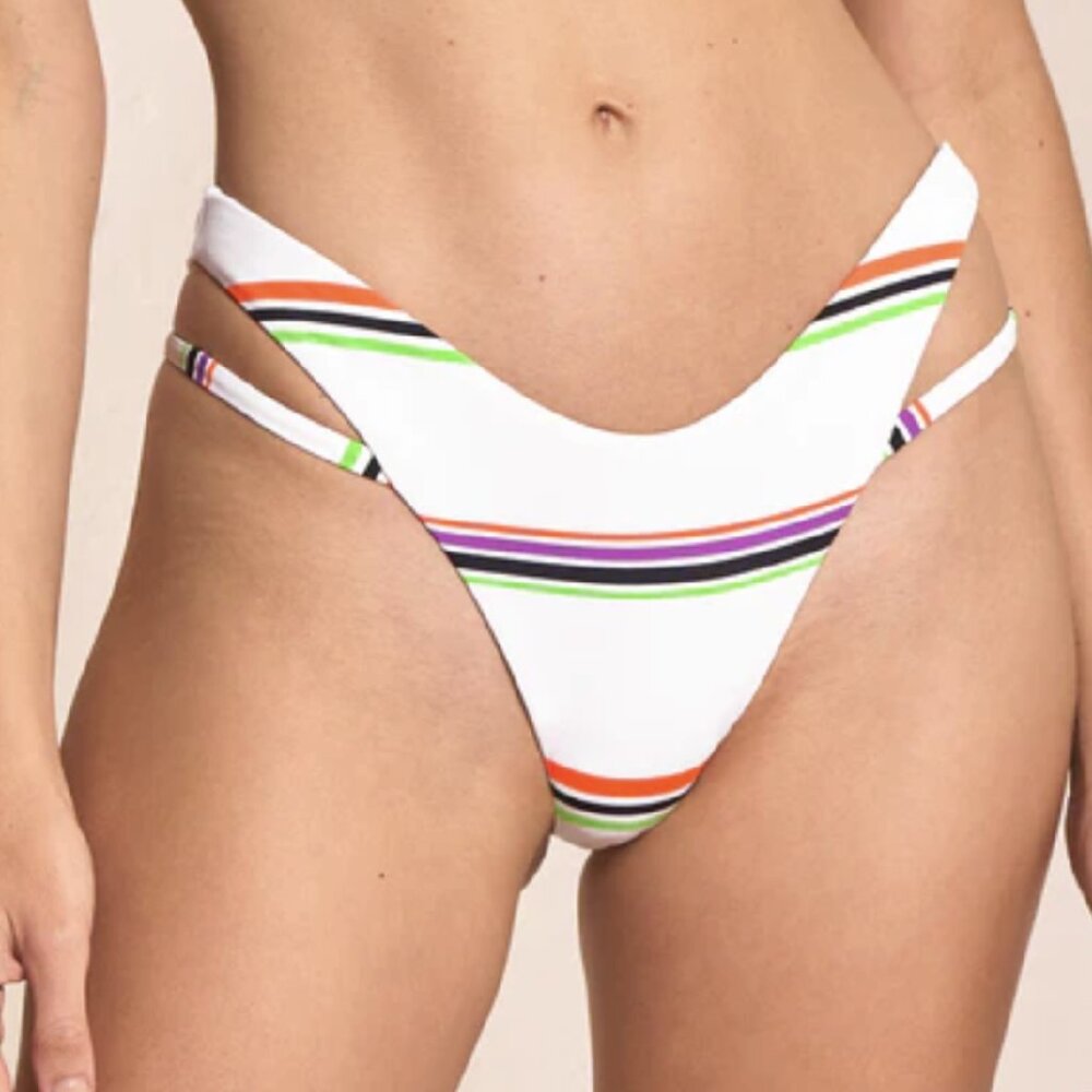 NWT MAAJI Pinstripe Hailey Double Layer Bikini Bottom  size S